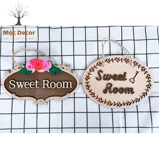 Bảng gỗ treo phòng SWEET ROOM trang trí nội thất, tăng thêm phần lãng mạng cho căn phòng của bạn
