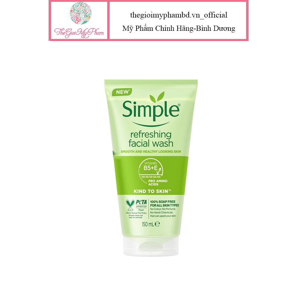 Sữa Rửa Mặt Simple Refreshing Facial Wash Gel 150ml