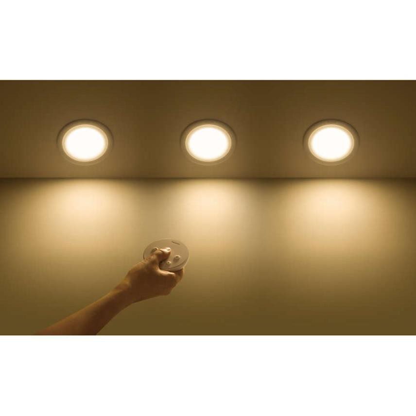 Bộ 3 bóng mini Điều khiển từ xa ánh sáng vàng Đèn led dán tường thông minh treo cầu thang phòng ngủ tủ GY13 JIMMY88