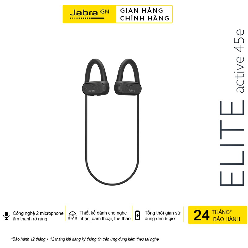 Tai Nghe Không Dây, Bluetooth Nhét Tai Jabra Elite Active 45e - Hàng Chính Hãng