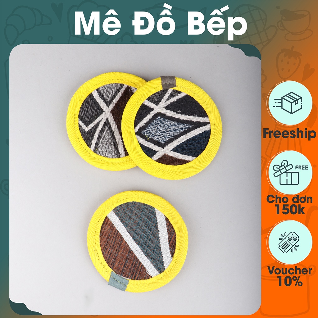 Set đế lót ly tròn vải nỉ Bam House 2 lớp chống trượt tiện lợi cao cấp LOL01 – Fuki24