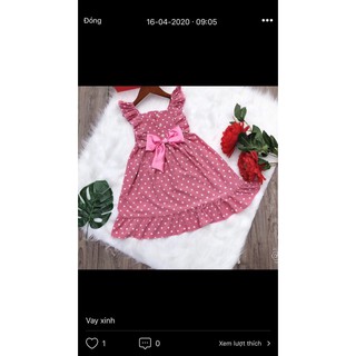 Váy nơ chấm bi cho bé từ 20 đến 35kg