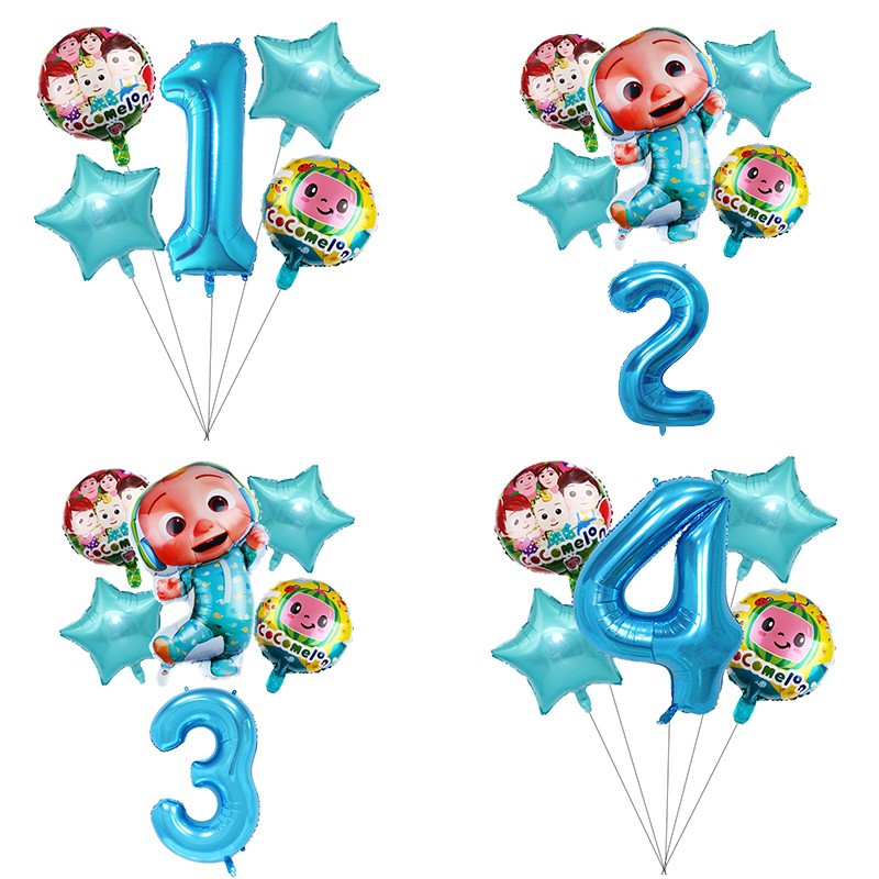 Set 6 Bong Bóng Lá Nhôm Trang Trí Tiệc Sinh Nhật Cho Bé
