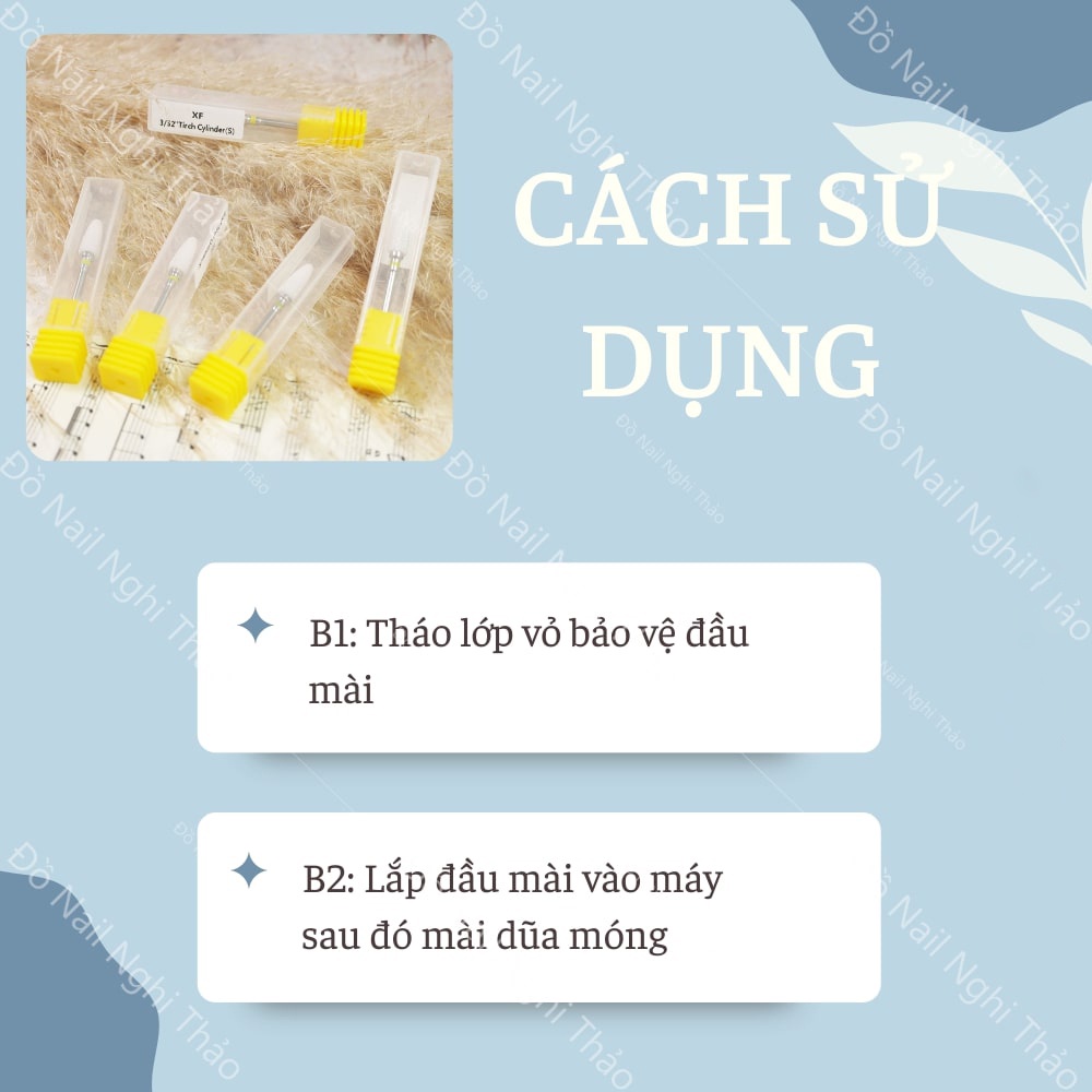 Đầu mài sứ mịn móng tay nail LADURA