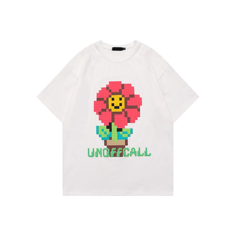 Áo Thun oversize Heheliangfei / Hoa / Hoa