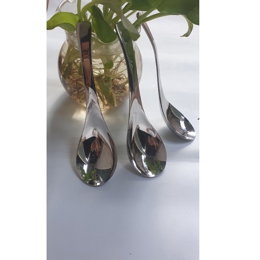 Bộ 2 Thìa ăn phở, thìa inox ăn cơm, thìa sâu lòng dài 16cm hàng xịn sáng bóng  (ảnh thật)
