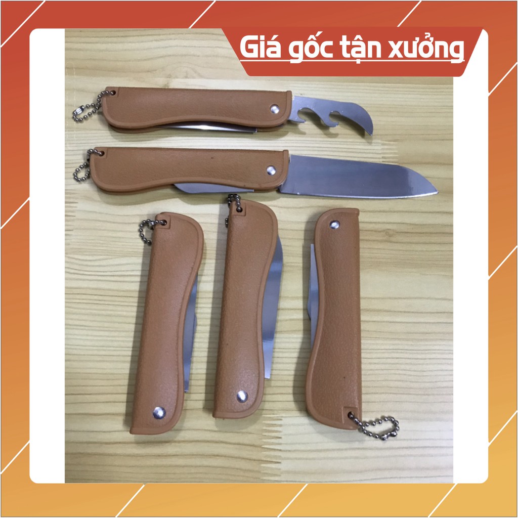 Dao xếp nâu 2 in 1 có đồ khui 20cm