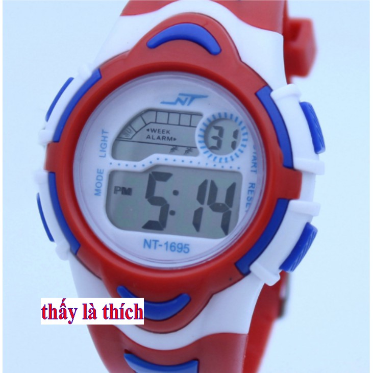 Đồng Hồ Điện Tử NT-1695 , Chống nước 3Atm ( Đỏ )