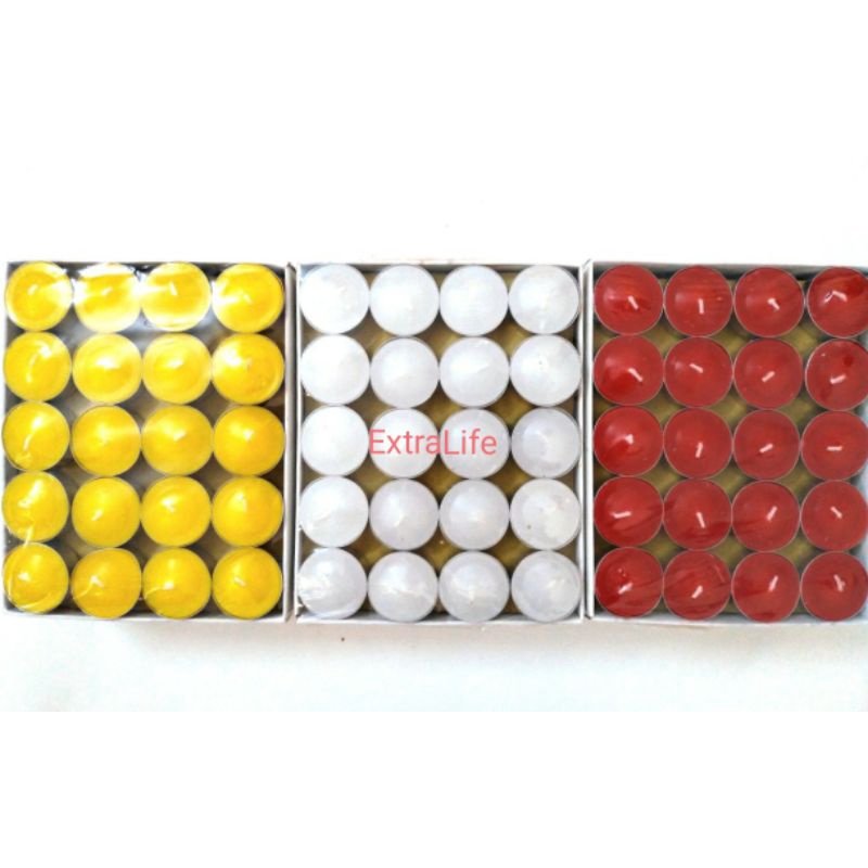 Nến Viên Tròn Tealight - Cháy Liên Tục 4H - Đốt Đèn Xông Tinh Dầu - 3 Màutrang Trí