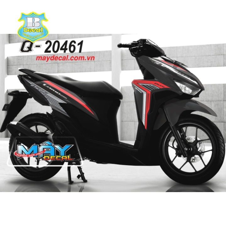 ( Quí khách vui lòng mang ra tiệm cho thợ dán ) Tem vario 150 20461 đỏ đen