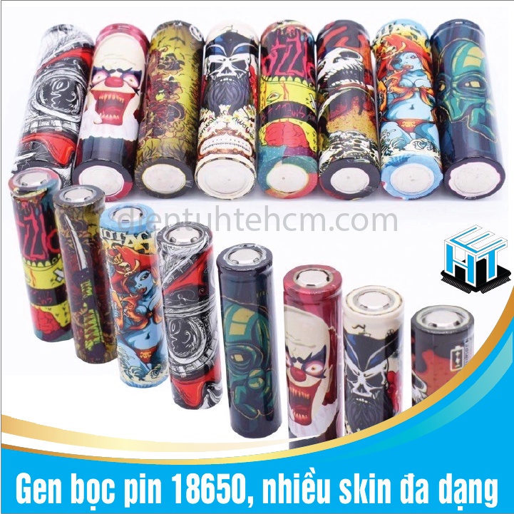 COMBO 4 Gen bọc pin 18650, nhiều skin đa dạng
