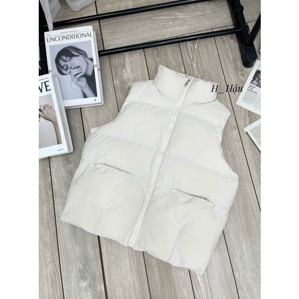 Áo gi lê phao túi đính kim loại dáng basic