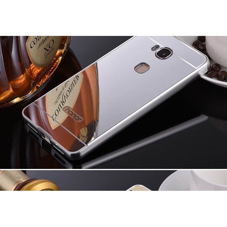 Ốp lưng viền kim loại lưng gương bóng cho Huawei Honor 5X, GR5.