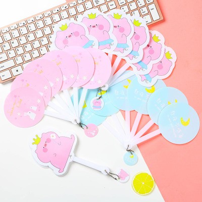 Quạt hoa quả động vật Q2 quạt gấp quạt nhựa cầm tay cầm tay quạt cute quạt có tag