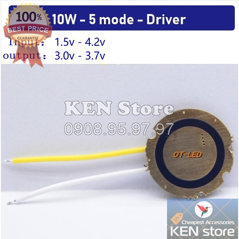Led driver, nguồn led 5W 10W in 3V-4.2V (1 pin 18650), out 3.7V dành cho chip led XPE / Q5 / XML T6 / XML2 U2... | BigBuy360 - bigbuy360.vn