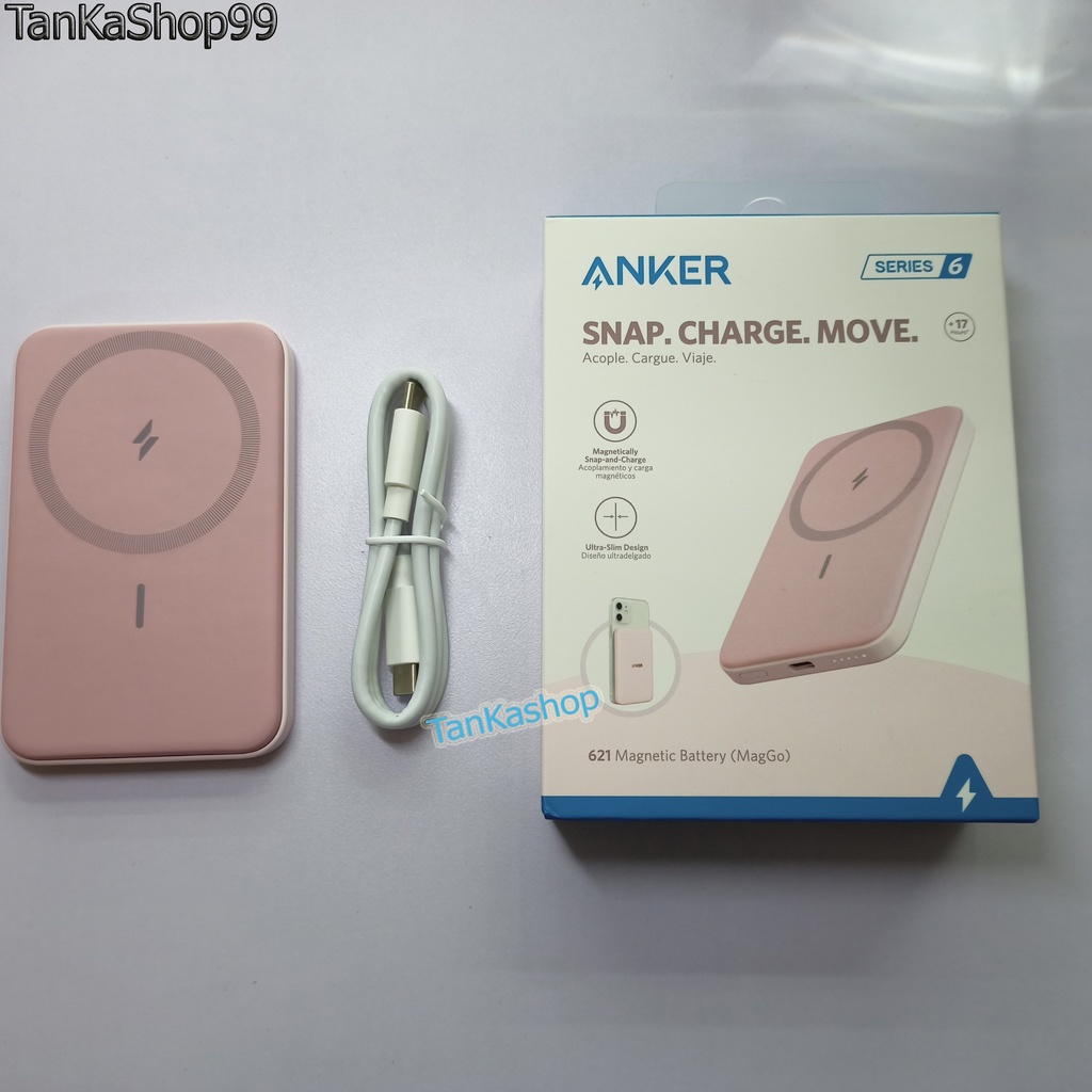 Pin Dự Phòng Anker Maggo 621 Magnetic A1610 5000mAh Hít Nam Châm Cho ip12 - ip14series