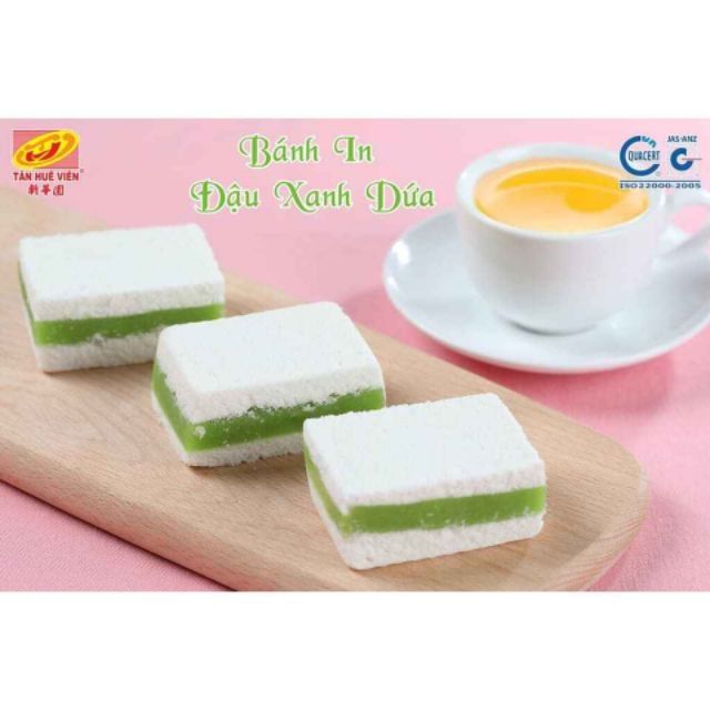 Sỉ Bánh in đậu xanh lá dứa / đậu sầu riêng Tân Huê viên 10 chiếc đặc sản Sóc Trăng 440g