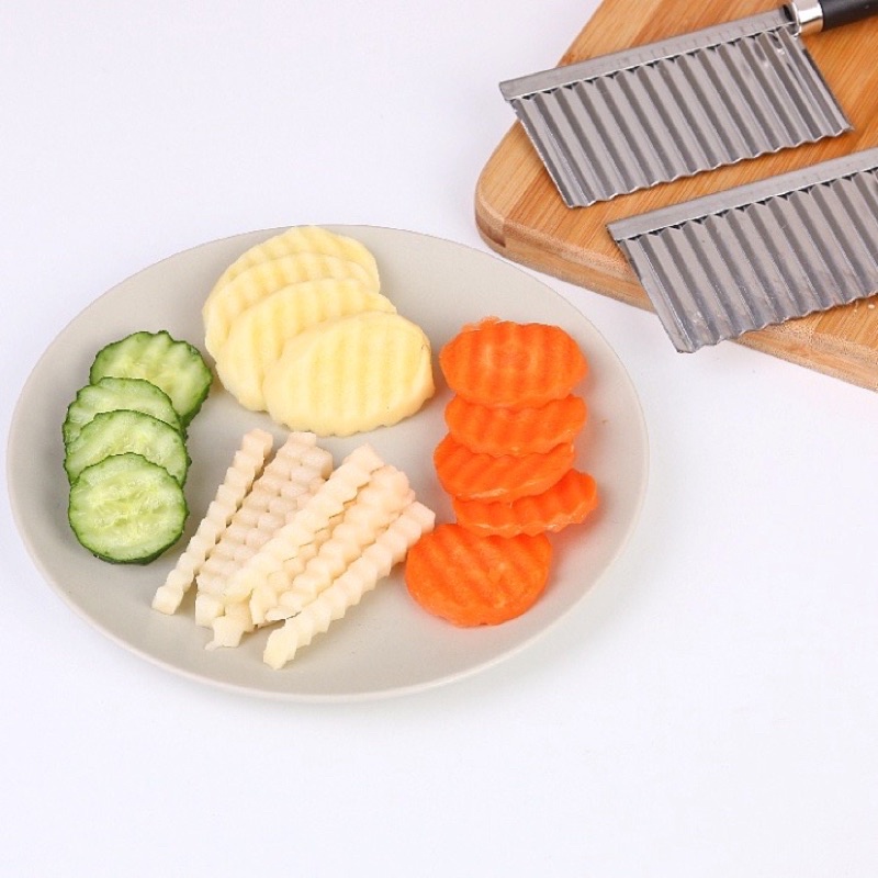 Dao cắt rau củ quả, hoa quả lượn sóng đa năng tiện lợi - Dao thái cà rốt, khoai tây, chè khúc bạch, rau câu lượn sóng