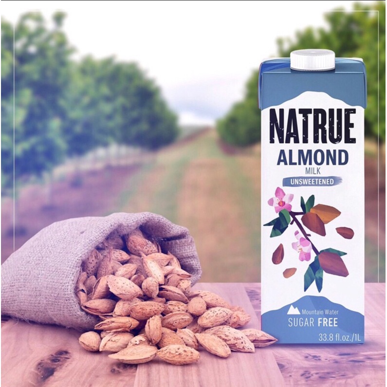 Hộp 1L Sữa Almond Hạnh Nhân Nguyên Chất Natrue EU