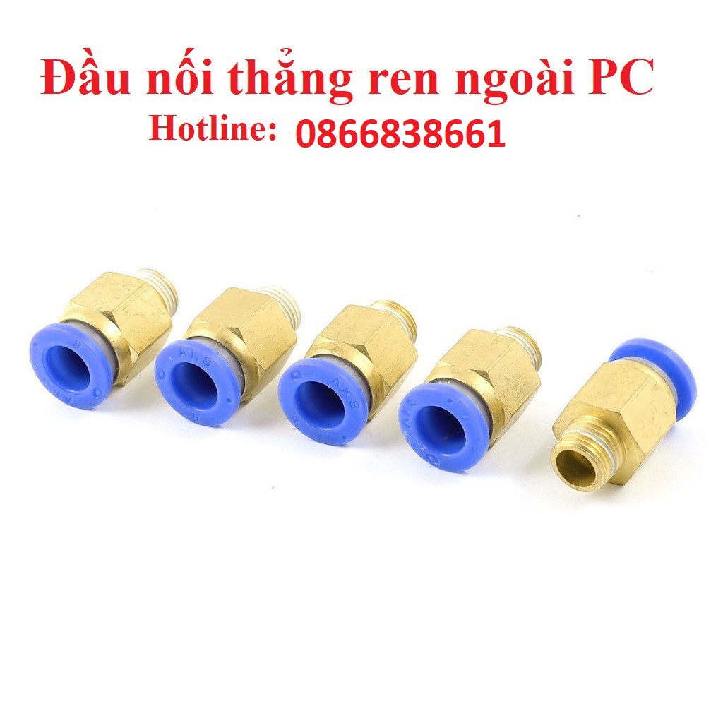 |HÀNG XỊN| Đầu nối PC thẳng ren ngoài khí nén, phun sương đầy đủ kích thước ống và ren hàng xịn giá sỉ