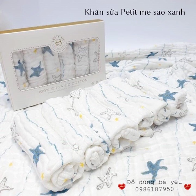 Khăn Tắm, Khăn Đa Năng Petit Me Cho Bé 100% Cotton Organic 6 Lớp [ babyboo]