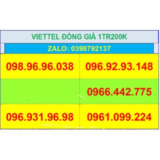 Sim Viettel số đẹp đầu 09