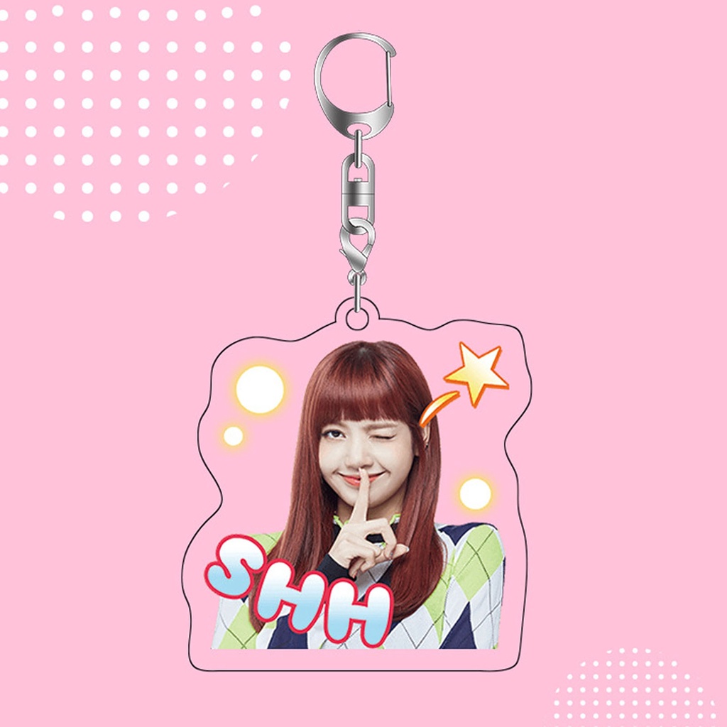 Móc Khóa Hai Mặt Bằng Acrylic Hình Lisa Blackpink
