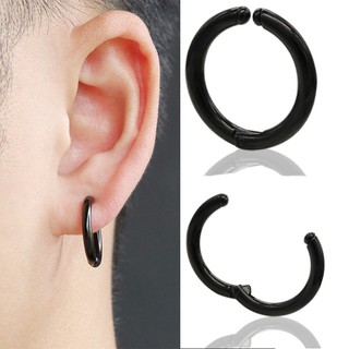 Bộ 2 Bông tai nam kẹp khoen tròn không cần bấm lỗ thời trang hàn quốc - BT77