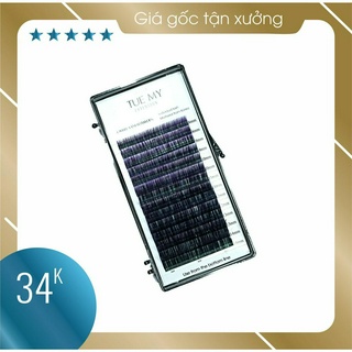 Ombre xanh đậm đen - mi lụa màu classic 0.07 mix size