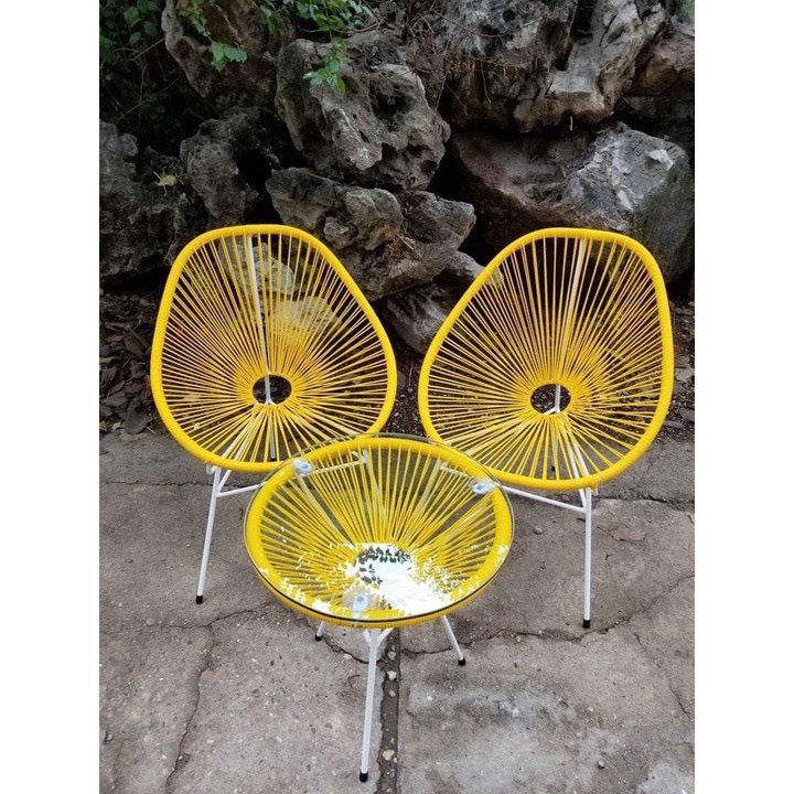 Bộ Bàn Ghế Ban Công Giả Mây Lõi Thép, Giúp Thư Giãn Trang Trí Phòng Khách Sân Vườn Coffee, Decor Khách Sạn