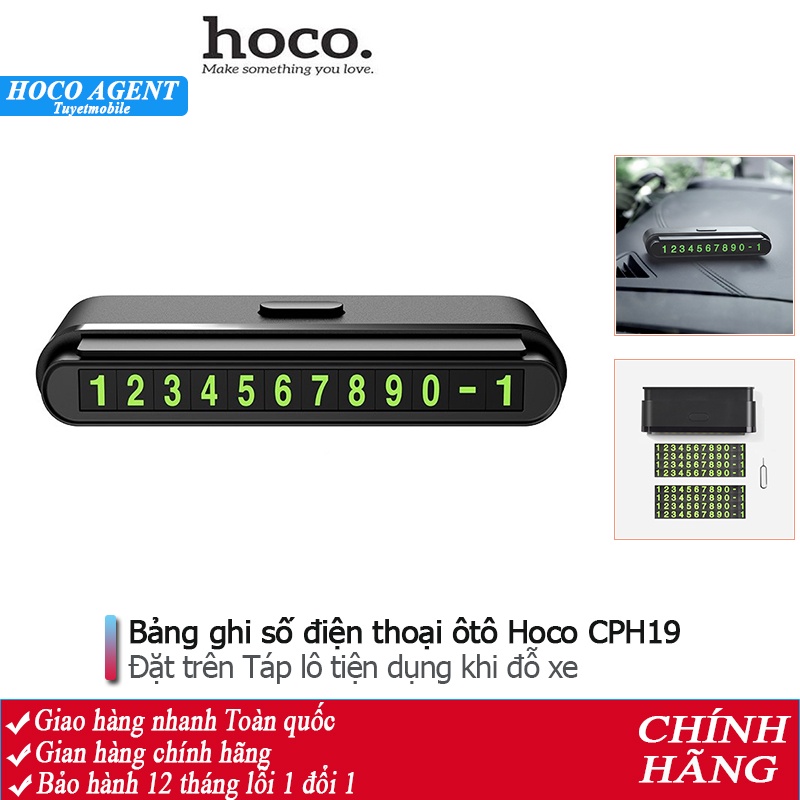 Bảng ghi số điện thoại thông minh trên ôtô Hoco CPH19 - Chính hãng