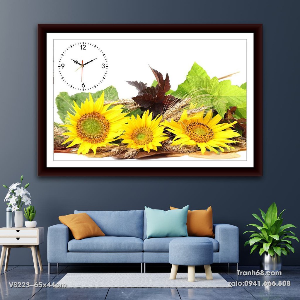 Tranh đính đá venus hoa hướng dương VS223 kích thước 65x44cm
