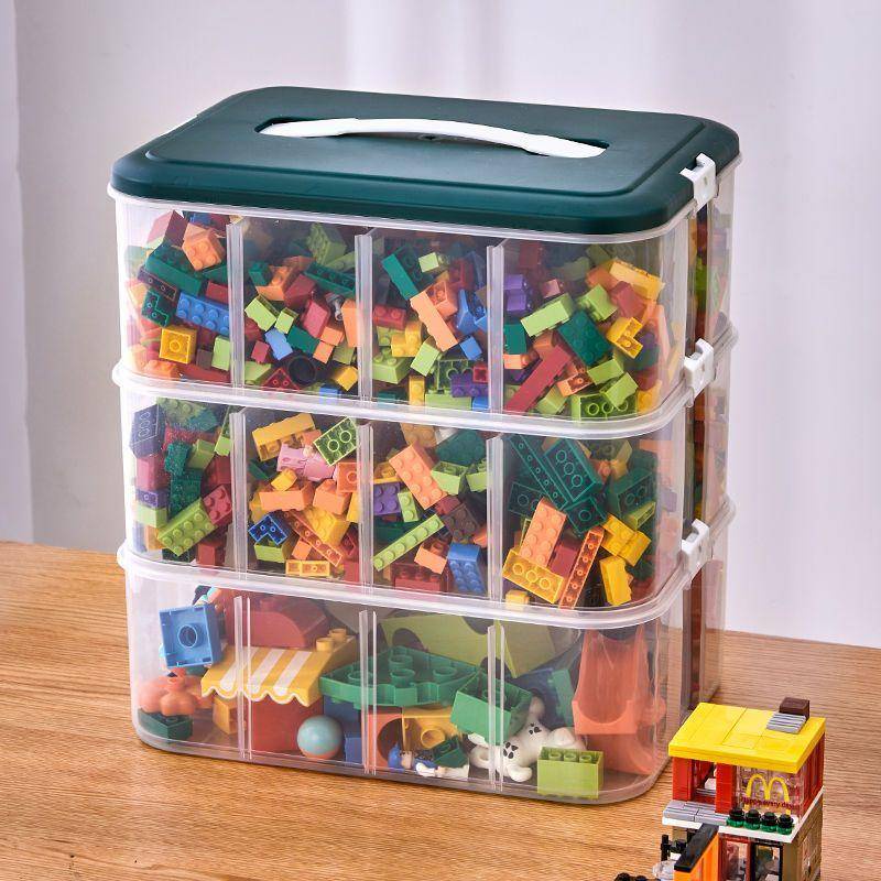 Hộp Đựng Đồ Chơi Lego Nhiều Tầng Trong Suốt Với Tay Cầm Phân Loại Nhỏ