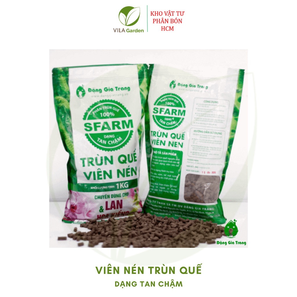 Phân trùn quế viên nén tan chậm SFARM 1kg