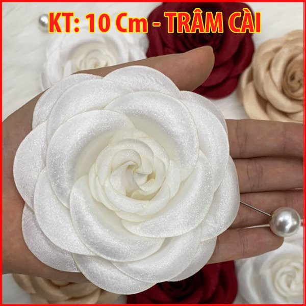 Tag Hoa Trà Lớn Kiểu Cài Áo Hoa Có Ghim, Trâm Cài Handmade CH001 CH002