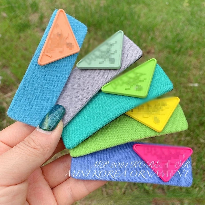 Kẹp tóc vải hình tam giác màu sắc ngọt ngào đáng yêu cho nữ