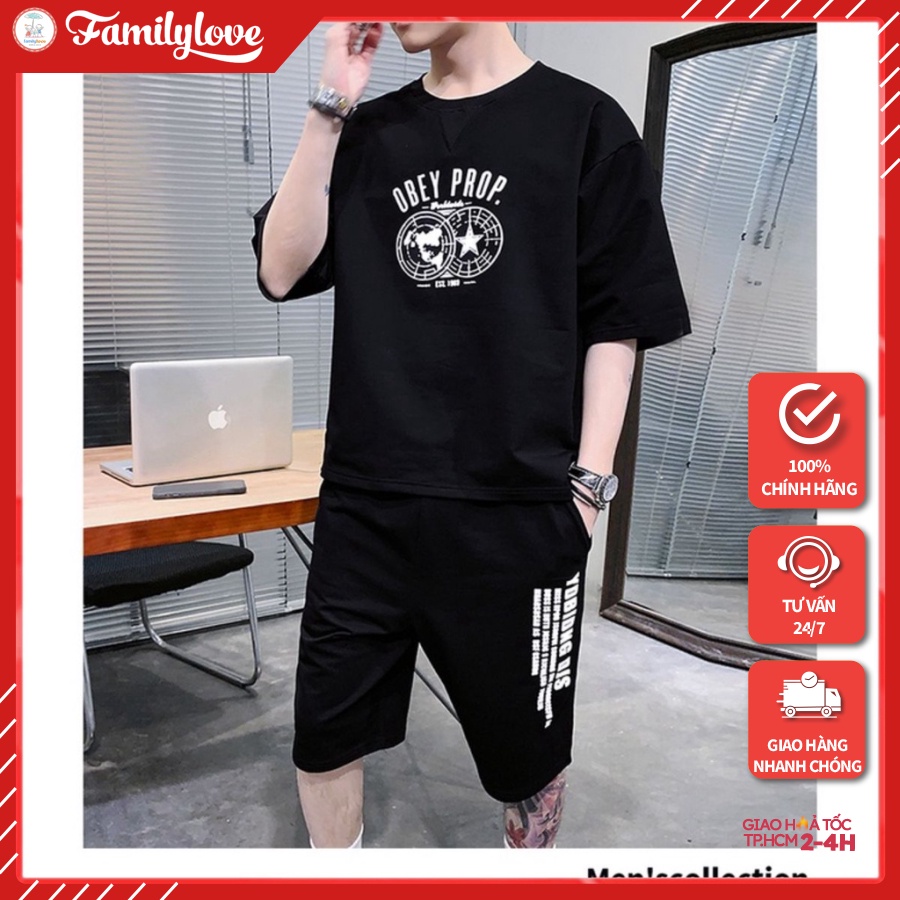 Bộ Quần Áo Thun Cotton Nam Thể Thao Familylove – Set Obey Prop
