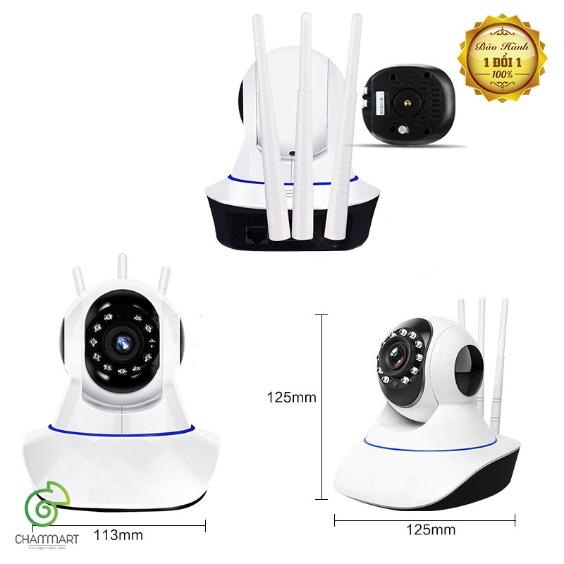 Wireless Camera Pascmio 3 râu phiên bản mới wifi camera không dây di dộng chất lượng HD quan sát xoay 360 độ