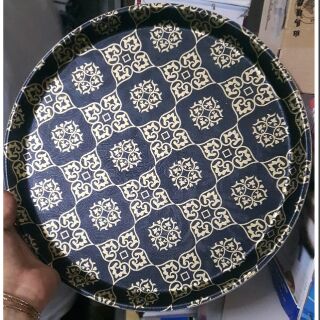 Khay tròn chống trượt hoa văn 28cm,36cm ,40cm giao  ngẫu  nhiên