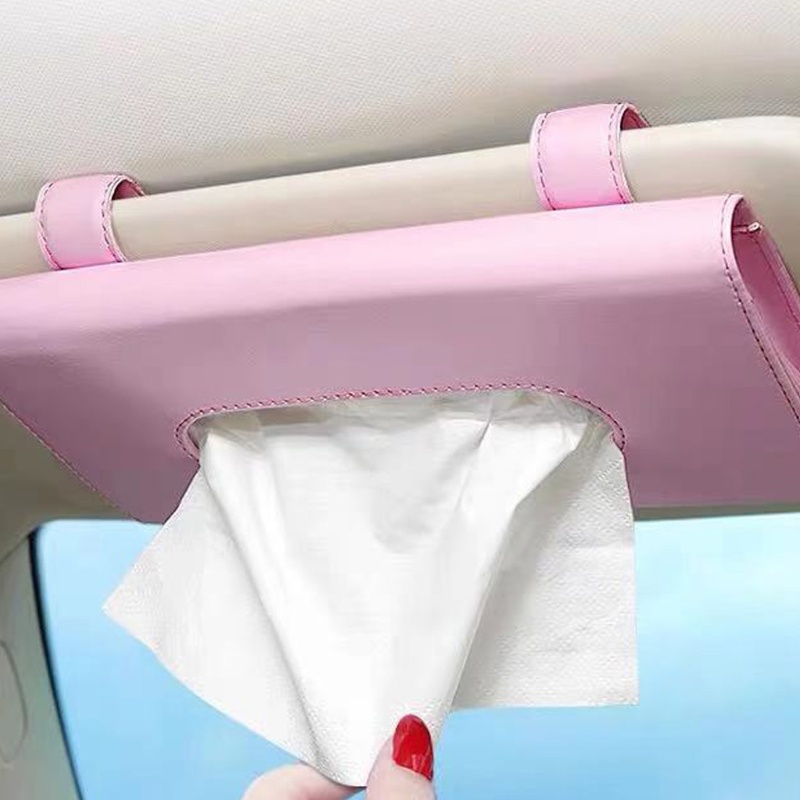 Hộp Đựng Khăn Giấy Bằng Da PU Kẹp Trực Tiếp Trang Trí Xe Hơi / Xe Tải