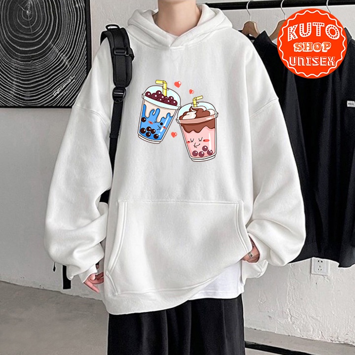 ÁO HOODIE TRÀ SỮA Nỉ Ngoại Cao Cấp - In Pet Siêu Bền Siêu Đẹp