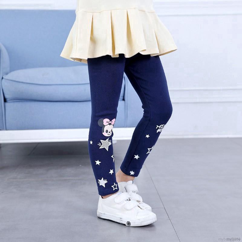 Quần Legging Cotton Lưng Thun In Họa Tiết Hoạt Hình Cho Bé Gái (2-7 Tuổi)