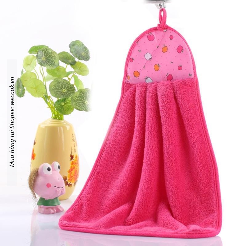 Khăn lau tay nhà bếp WeCook có móc treo chất liệu sợi nhung bông mềm mại siêu thấm nhanh khô