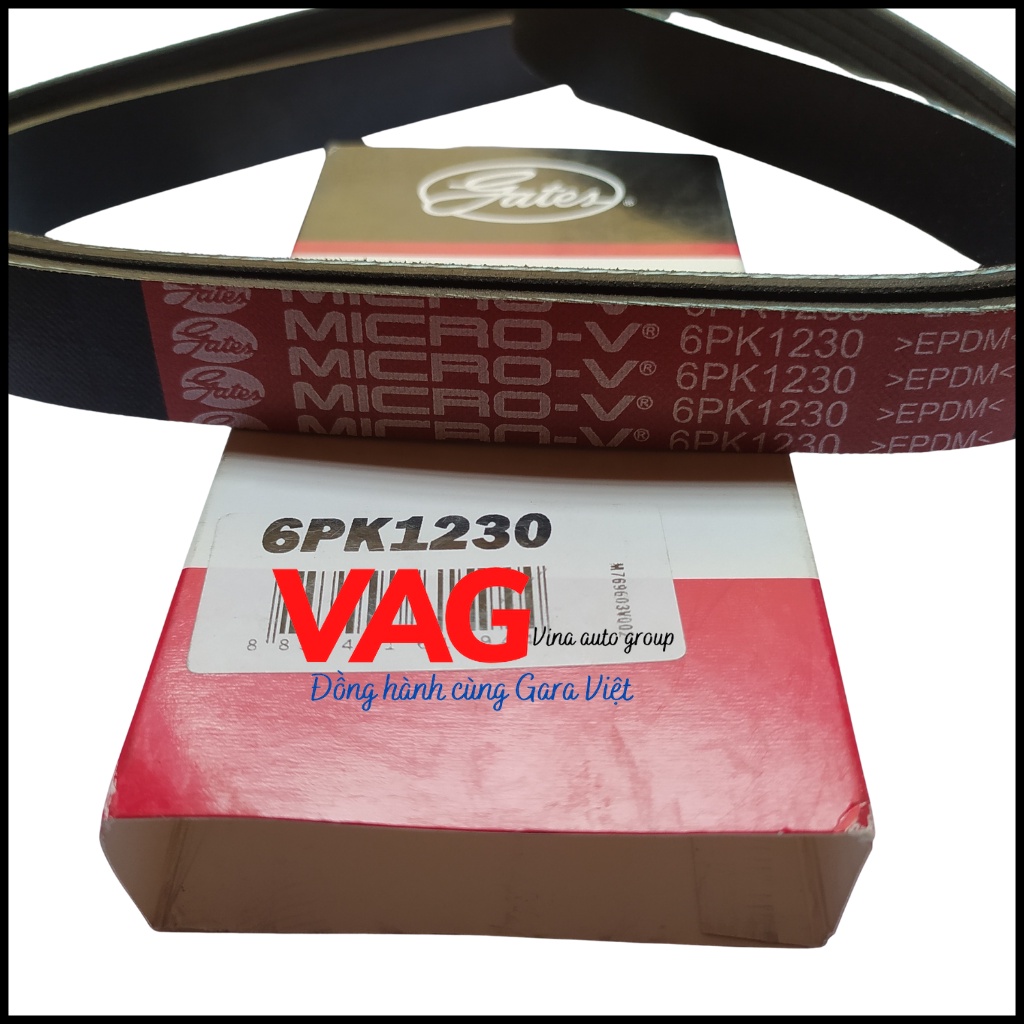 Dây Curoa Gates 6PK1230 Accent 1.4, Morning 1.2, Rio 1.4, Attrage 1.2, Corolla – Corolla Altis, Yaris, Rav4