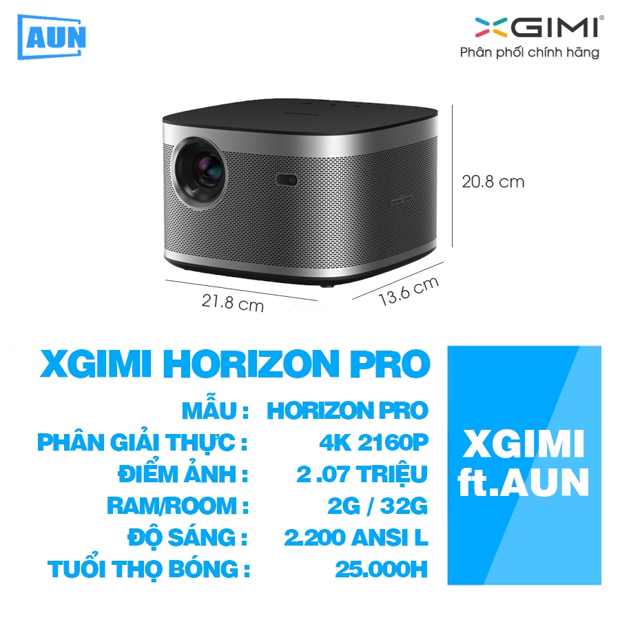 [ƯU ĐÃI LỚN] Máy chiếu mini Xgimi Horizon Pro 4K QUỐC TẾ - hỗ trợ 4K HDR,công nghệ DLP, 3D độ sáng cao 2200 Ansi lumens