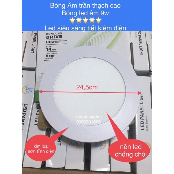 Bóng đèn led 9w âm trần thạch cao, đèn phòng, bếp, trang trí