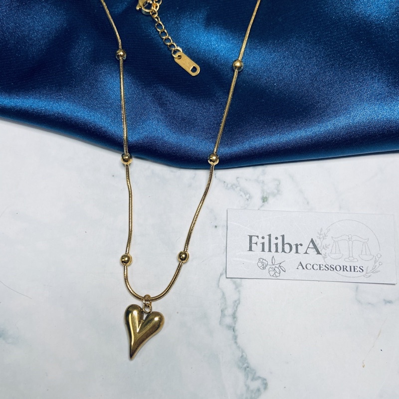 Dây chuyền trái tim Titan mạ vàng không gỉ, phụ kiện trang sức nữ DC004 - Filibra
