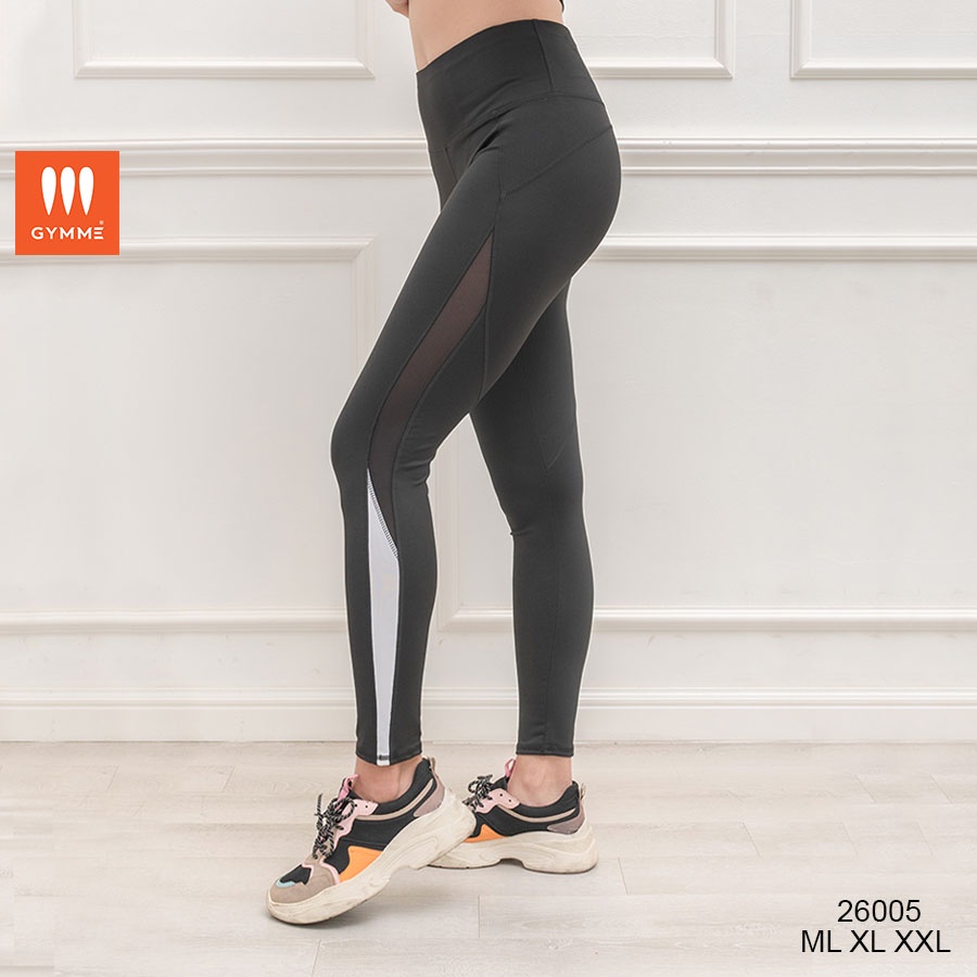 Quần legging nữ dài có túi phối lưới, đồ tập gym nữ gymme - 26004