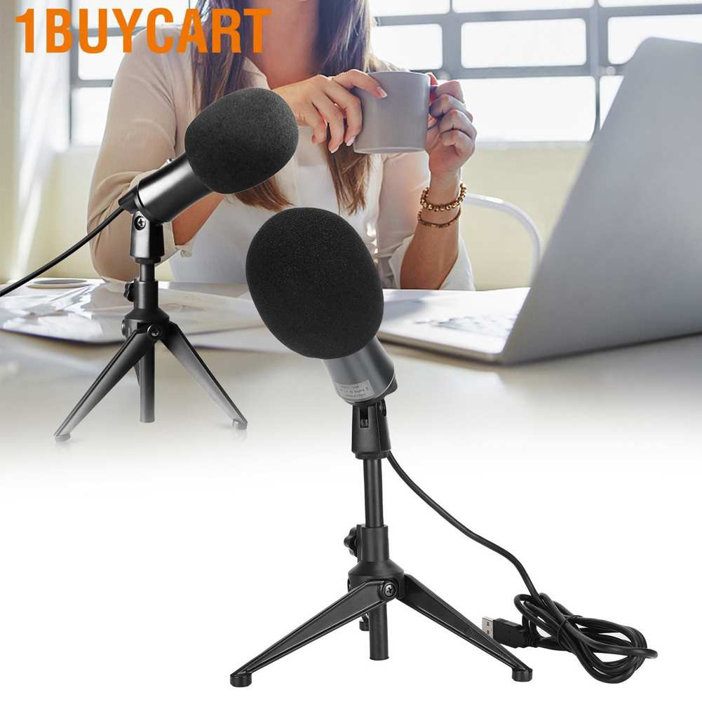 Mic Thu Âm Có Dây Kèm Giá Đỡ 1 Chân Tiện Dụng Chất Lượng Cao