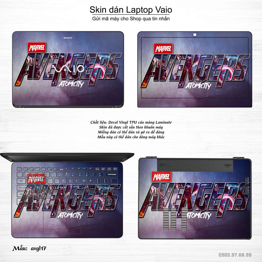 Skin dán Laptop Sony Vaio in hình Avenger _nhiều mẫu 4 (inbox mã máy cho Shop)
